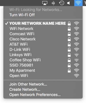 wifi_osx Wifi Network List featuring your branded Wifi network